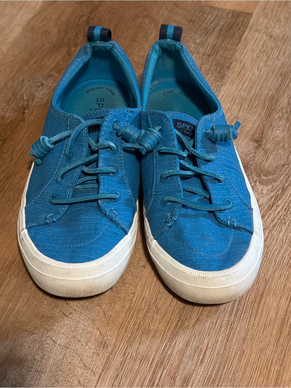 Sperry Teal Canvas Lace-Up Women's 7 Sneakers